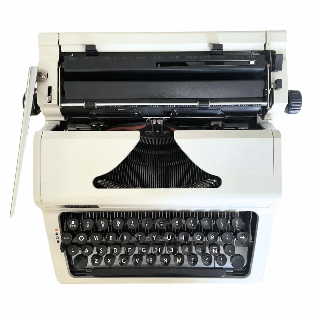 Máquina de Escribir Vintage Erika 100 - Teclado QWERTY en Castellano con Letra Ñ - Ideal para Coleccionismo - Totalmente Funcional con Servicio técnico en Excelentes Condiciones