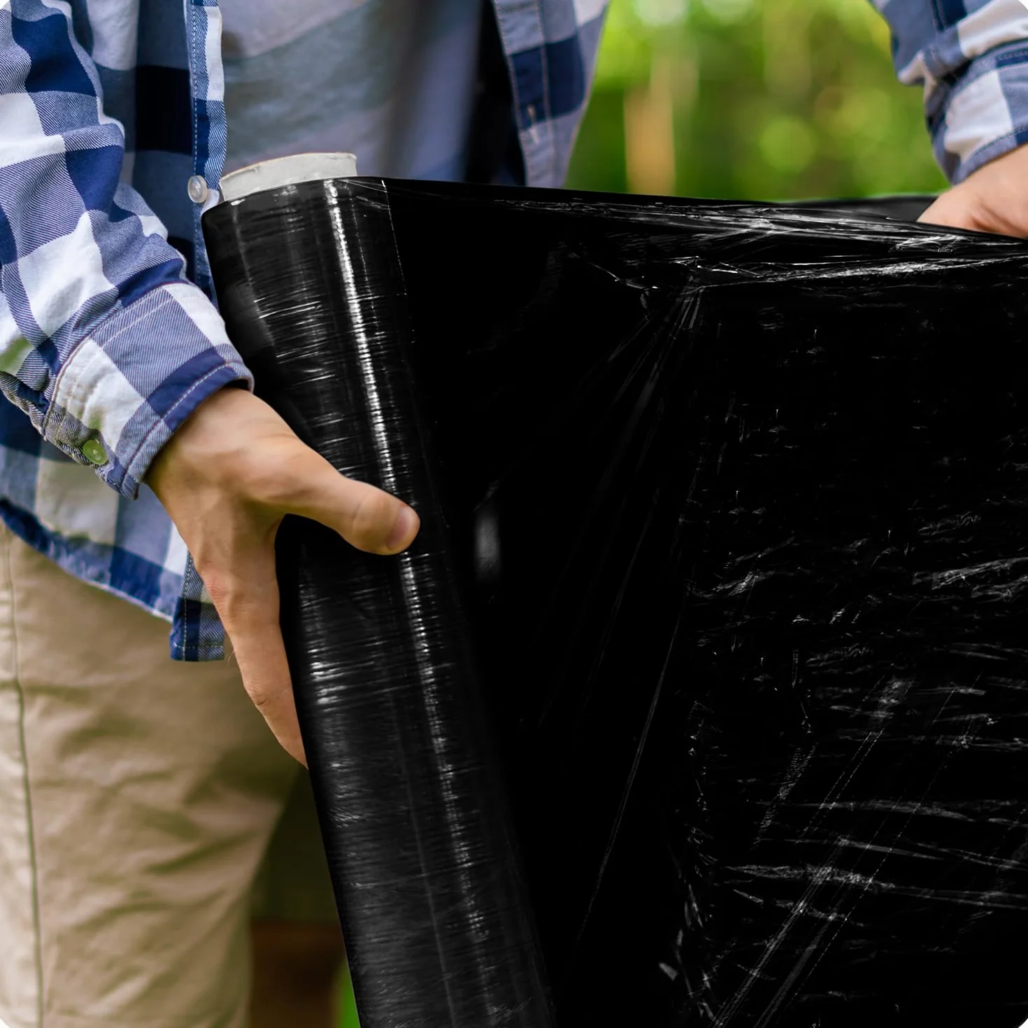 Netuno rollo film estirable negro 1,5 kg 50 cm 23 µm polietileno retráctil