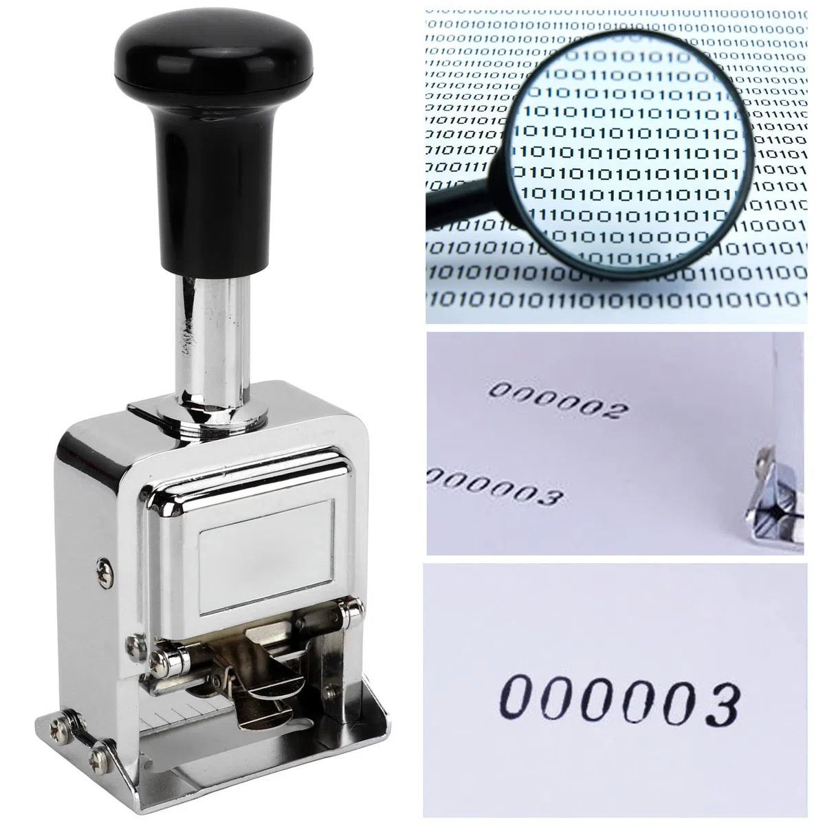 Número Stampnum Sample INKI Número Estampado Portable Aleación de Zinc Máquina de Sello Automática de Autos Automático Automático para Contabilidad para Experimentar la Longevidad Incomparable