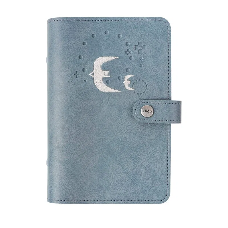 Cuadernos, Agenda de Cuaderno, Organizador Personal, Cubierta Cuero PU, Hojas Sueltas, Bloc Notas Viaje Papel reemplazable, Suministros papelería | Blue,175*235mm