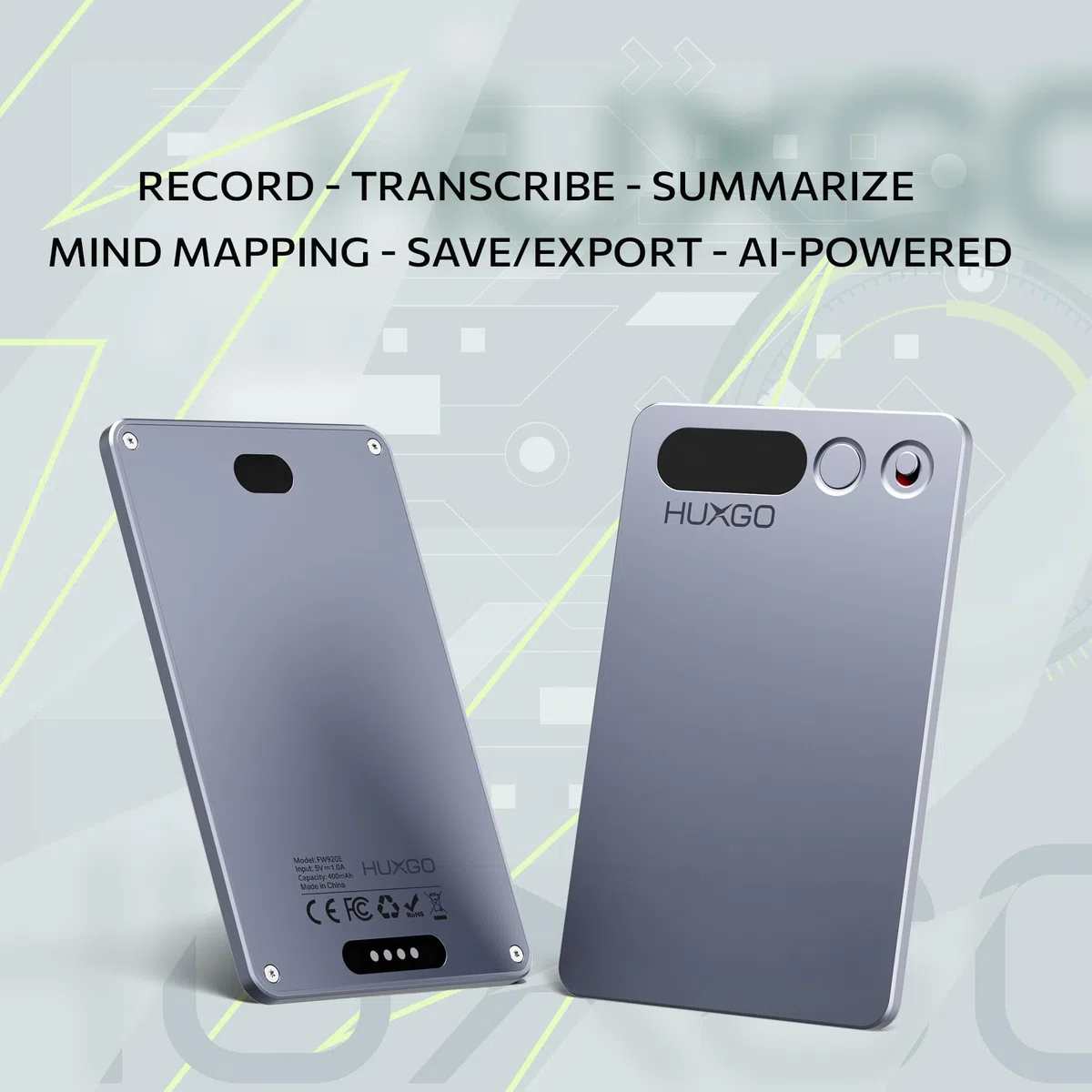 Grabadora de Voz AI - Mini grabadora de Audio Digital 64GB | Batería 35h, transcripción IA por App, Grabación One-Touch | para reuniones, entrevistas y Clases