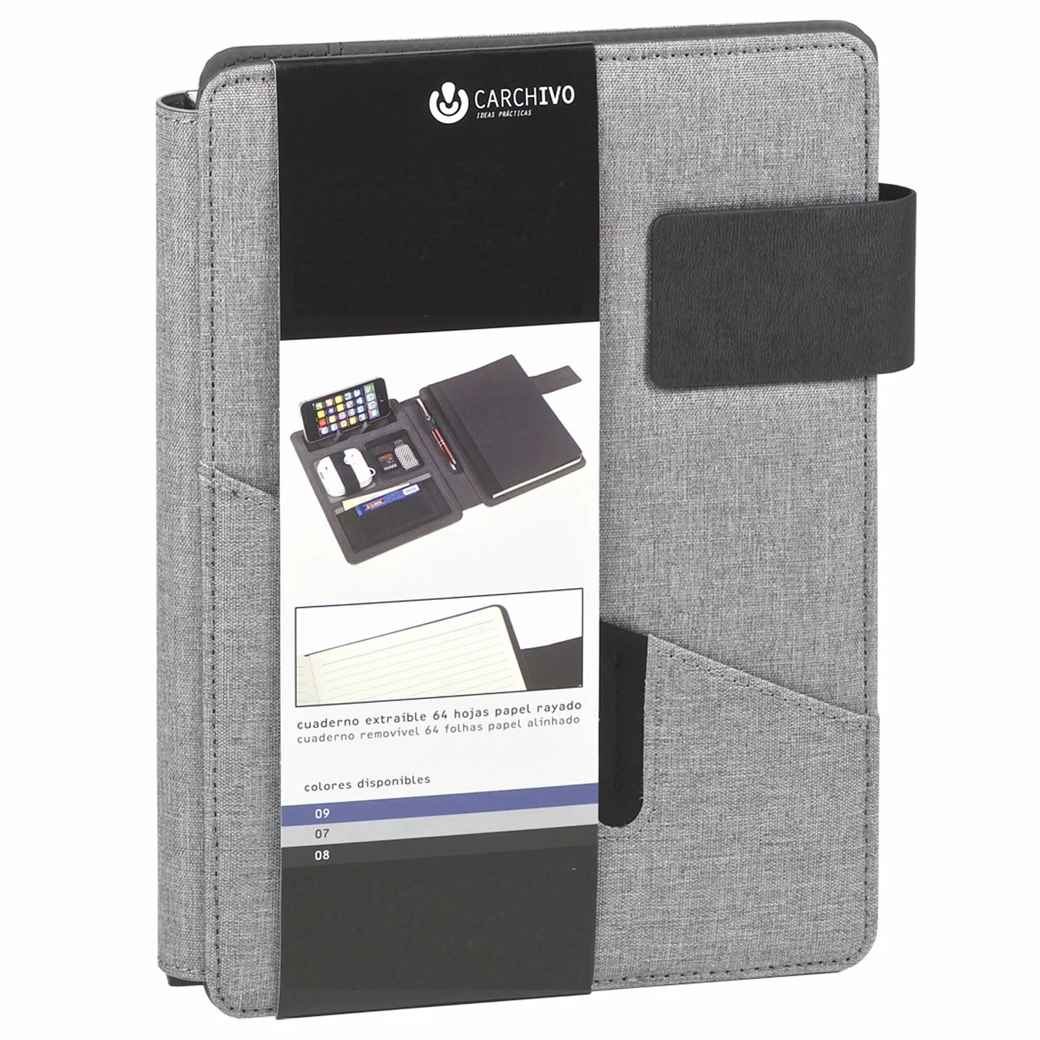 Carchivo 23015007- Portadocumentos serie Venture A5, color gris