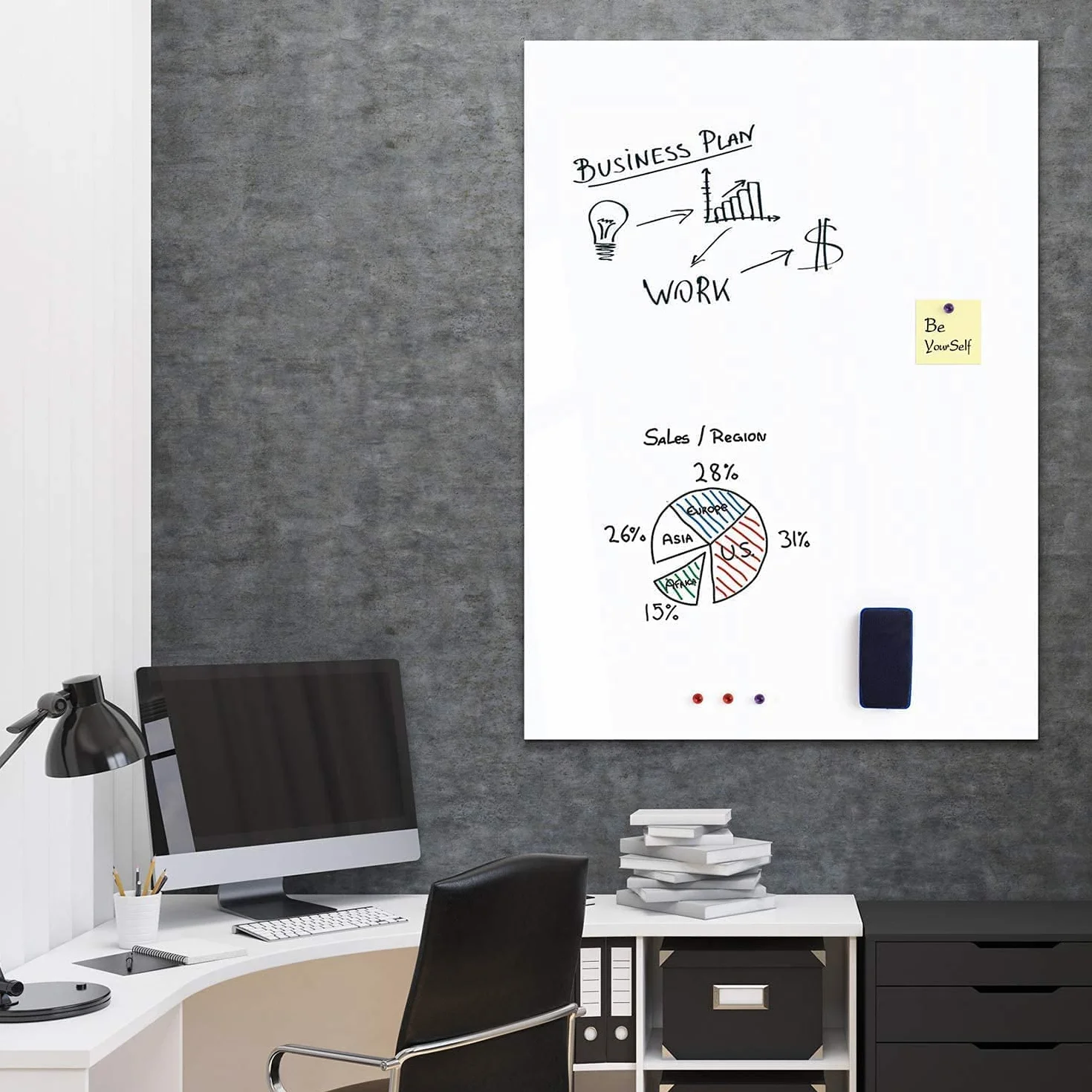 Rollo Pizarra Blanca Magnética, 200x100cm Papel Pizarra Adhesiva Pared, incluye Rotuladores y Borrador Magnetica, Para Escribir en Superficies Lisas en la Escuelas, Oficinas