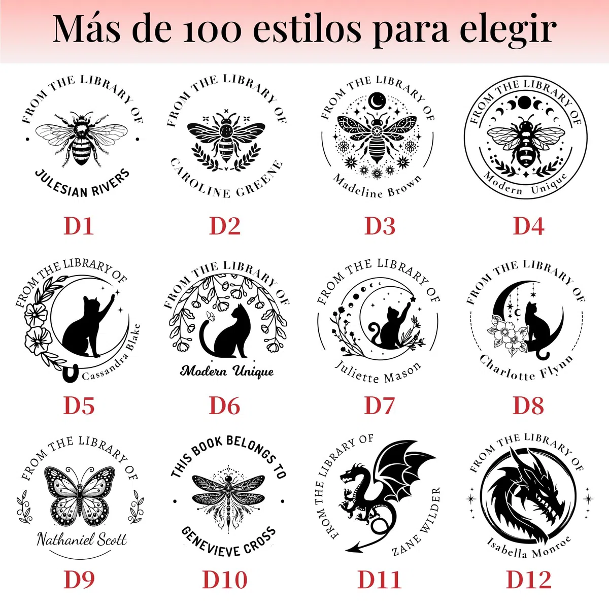 Easycosy Sello Libros Relieve Personalizado, Boda Embosador de Libros Ex Libris Personalizado, Sello en Relieve Personalizado con Nombre, Embosser para Libro