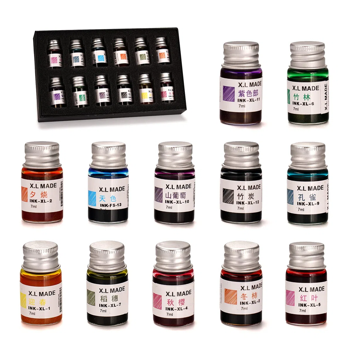 Juego de 12 Tintas Coloridas para Caligrafía, Dibujo y Escritura - Ideal para Regalar