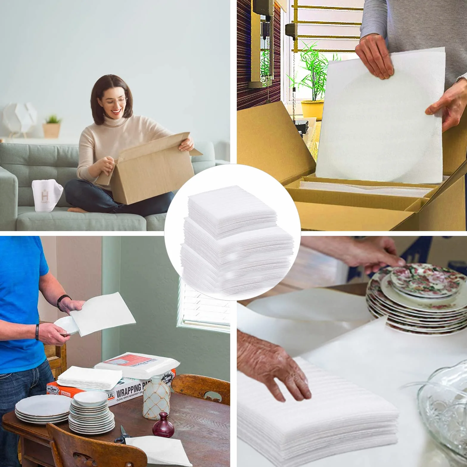 60 Piezas De PláStico Burbujas Embalaje Espuma PláStico Burbujas Material De Embalaje Hoja De Espuma Para Almacenamiento De Platos De Mudanza Vidrio, Muebles, Porcelana Y Vajilla (3 TamañOs)