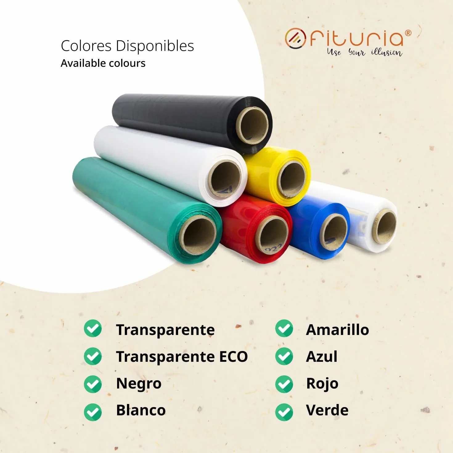 Film de Embalaje Elástico, Film de Plástico Azul para Embalar, Rollo de Plástico Protector de Envíos y Mudanzas, Rollo de 50cm y hasta 400 m Estirables - Ofituria (Azul, 2 unidades)
