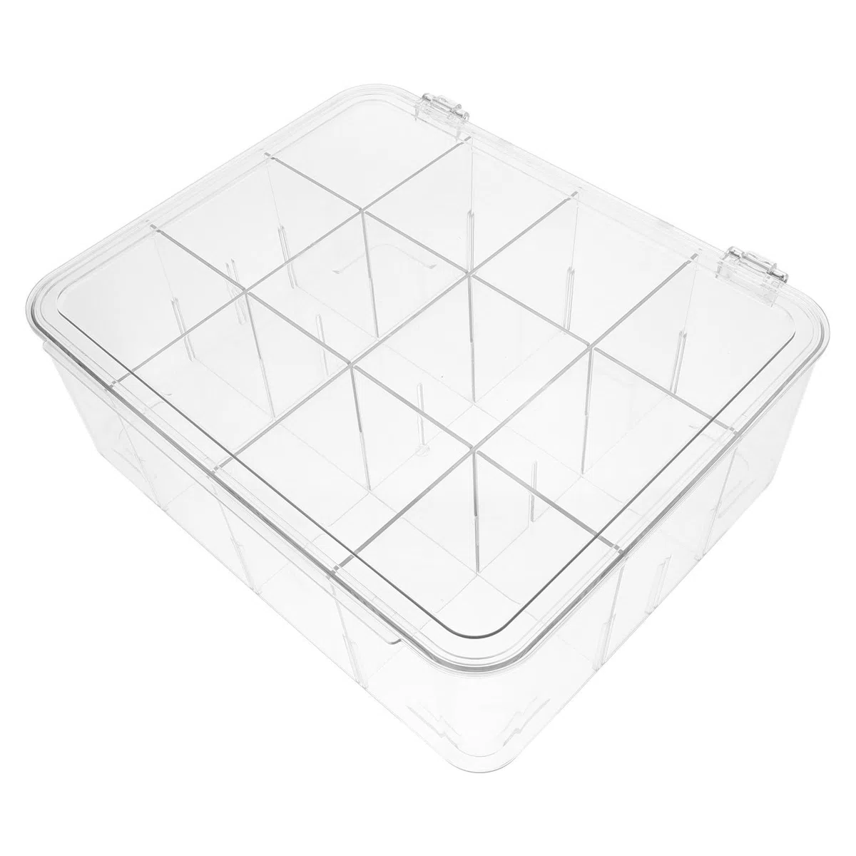 HEMOTON Tarjetero Organizador de Tarjetas de Juego Transparente de Plástico con Compartimentos y Tapa, para Cartas de Póker, Estuche para Tarjetas de Visita