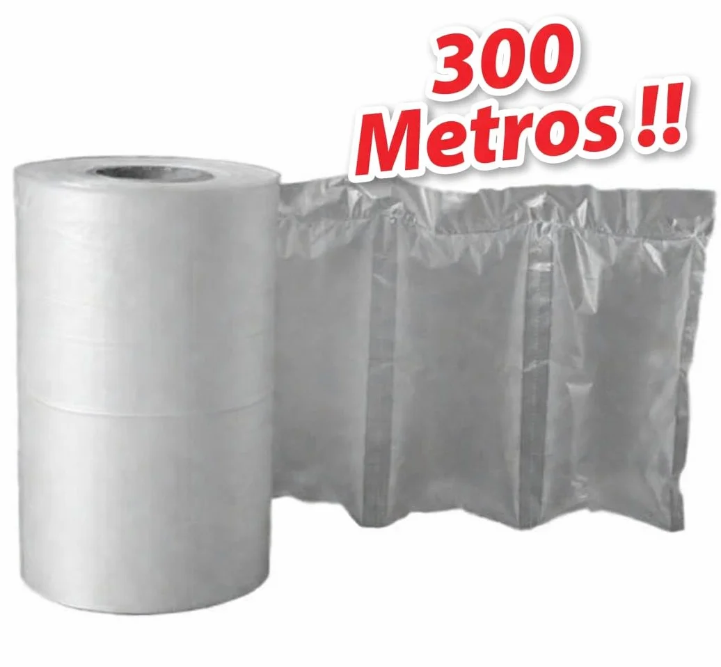 EWIG Bobina de Cojines de Aire, 120x200mm, 300 Metros cojin aire embalar, HDPE Reciclado, Almohada aire Transparente, burbuja para Relleno y Protección de Envíos