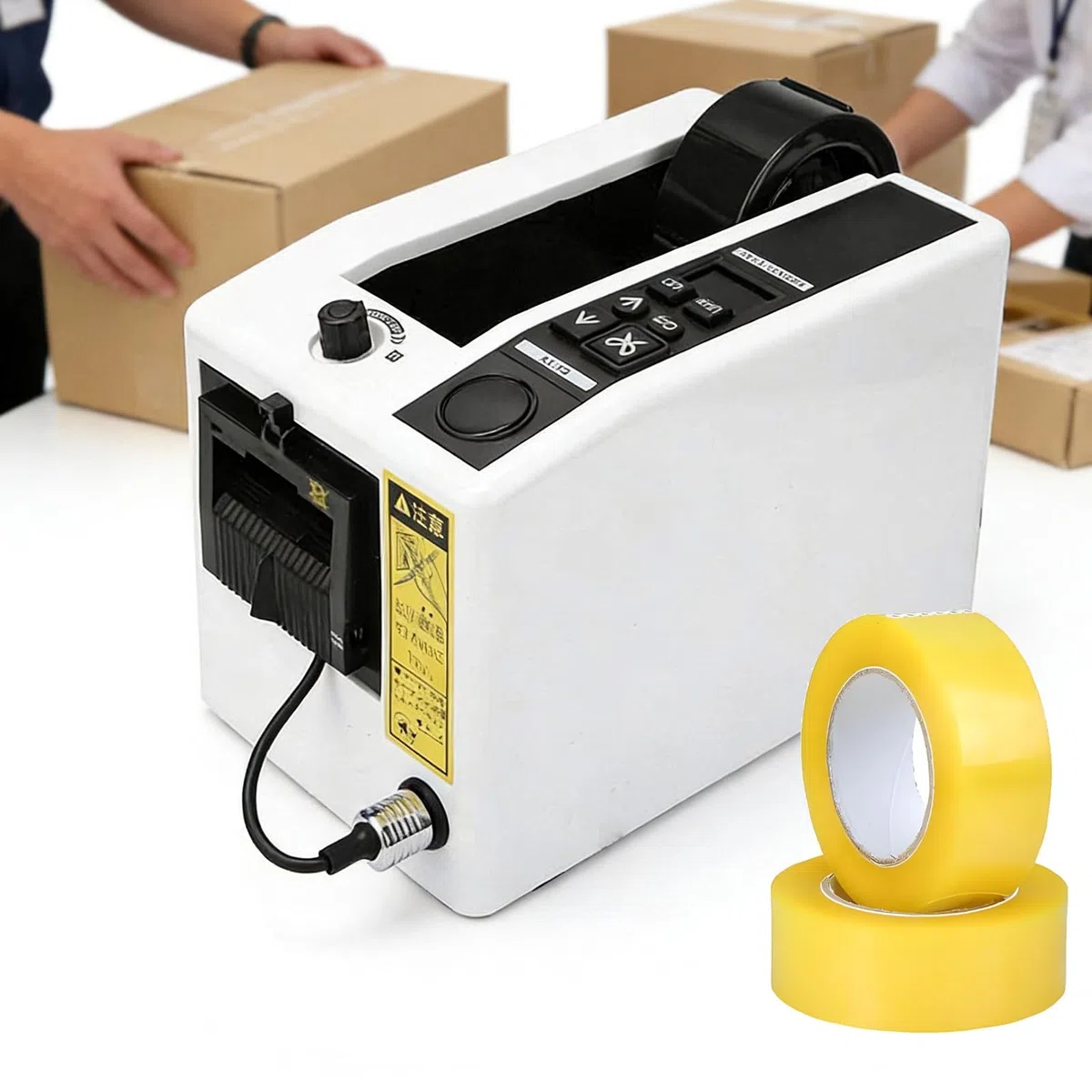 Cortador eléctrico dispensador de cinta, máquina de corte automática para envolver y embalar, corta cintas de 8 a 50 mm de ancho, 999 mm de longitud