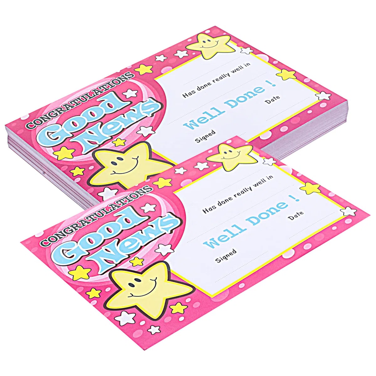 Uonlytech Hojas de Certificados de Premios y Certificados Creativos de Jardín de Infantes en Papel Grueso Púrpura 100 para Niños Ideales para Estudiantes