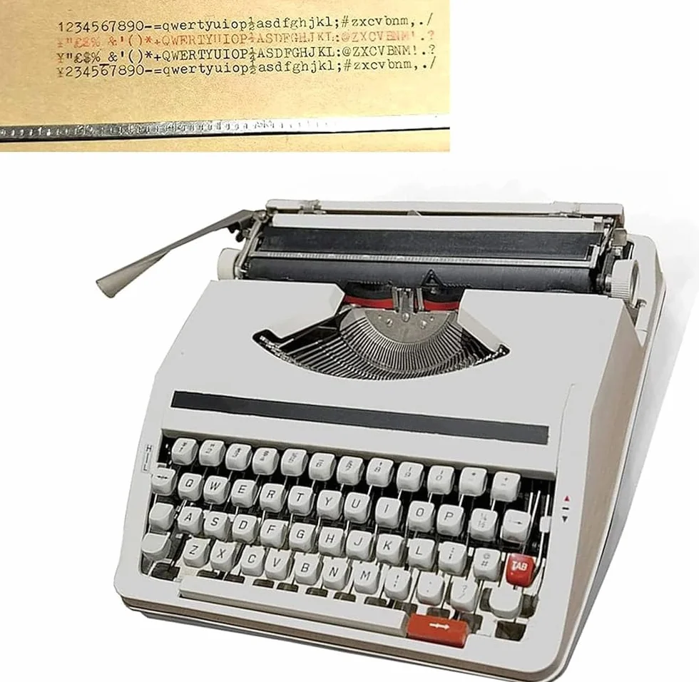 Generic Máquina de escribir manual vintage con estuche, portátil para escritura a mano clara, botones flexibles, máquina de escribir vintage tradicional, escritura a mano transparente portátil