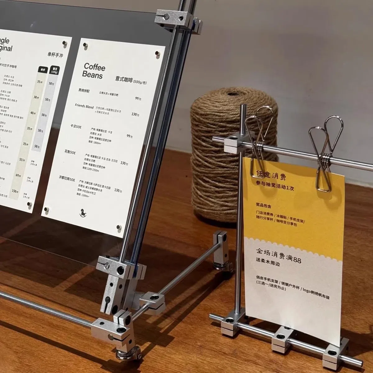 Soporte acrílico para menú, expositor de letreros de mesa transparente con ruedas y base de acero inoxidable, para restaurantes, tiendas, oficinas