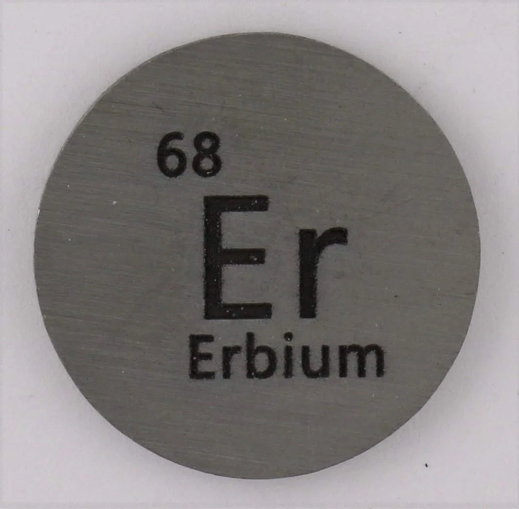 Erbium (Er) Disco de metal de 24,26 mm, 99,9% puro para colección o experimentos