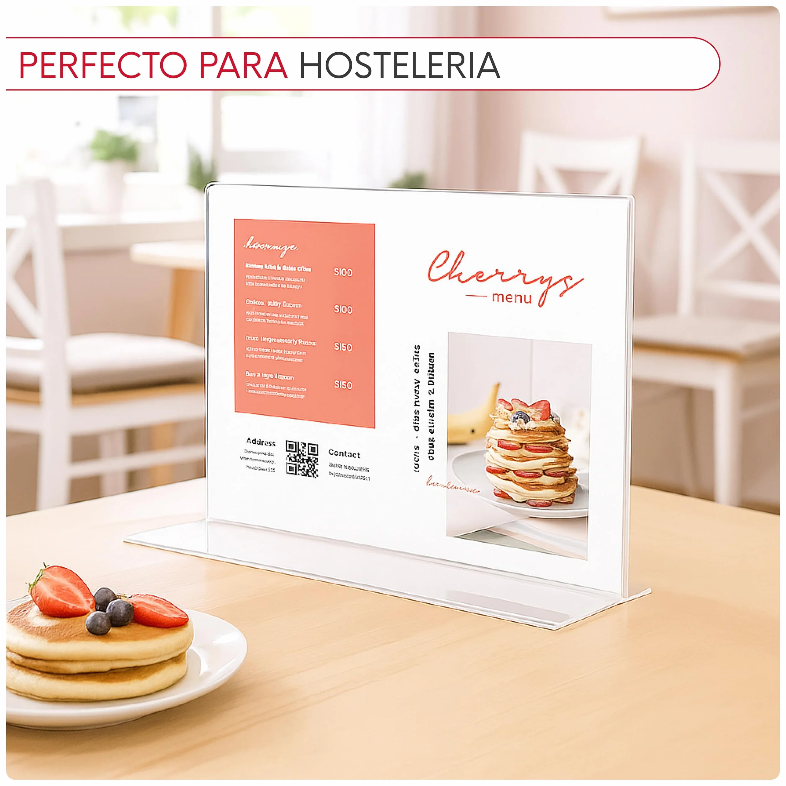 Expositor Metacrilato A3 Horizontal - Pack 6unid | Porta Menus Sobremesa Resistente y Fácil Limpieza | Expositor Sobremesa para Publicidad de Tiendas y Cartas de Restaurante