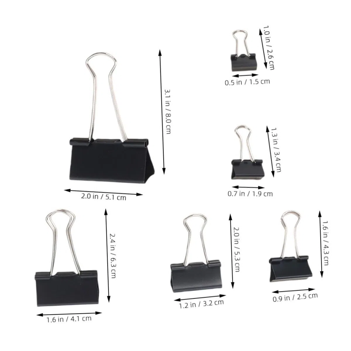 Homoyoyo 120 Piezas Clips Metálicos de Oficina de Clips Plegables Diseño de Larga para Gruesos para Profesional y Estudio
