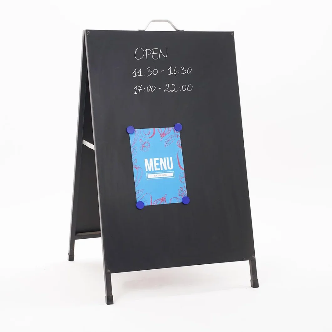 Danieli Store - Pizarra Negra Magnética de Doble Cara 60x90 cm de Exterior - Pizarra Caballete Magnetica - Caballete Magnético y Escribible para Bares y Restaurantes