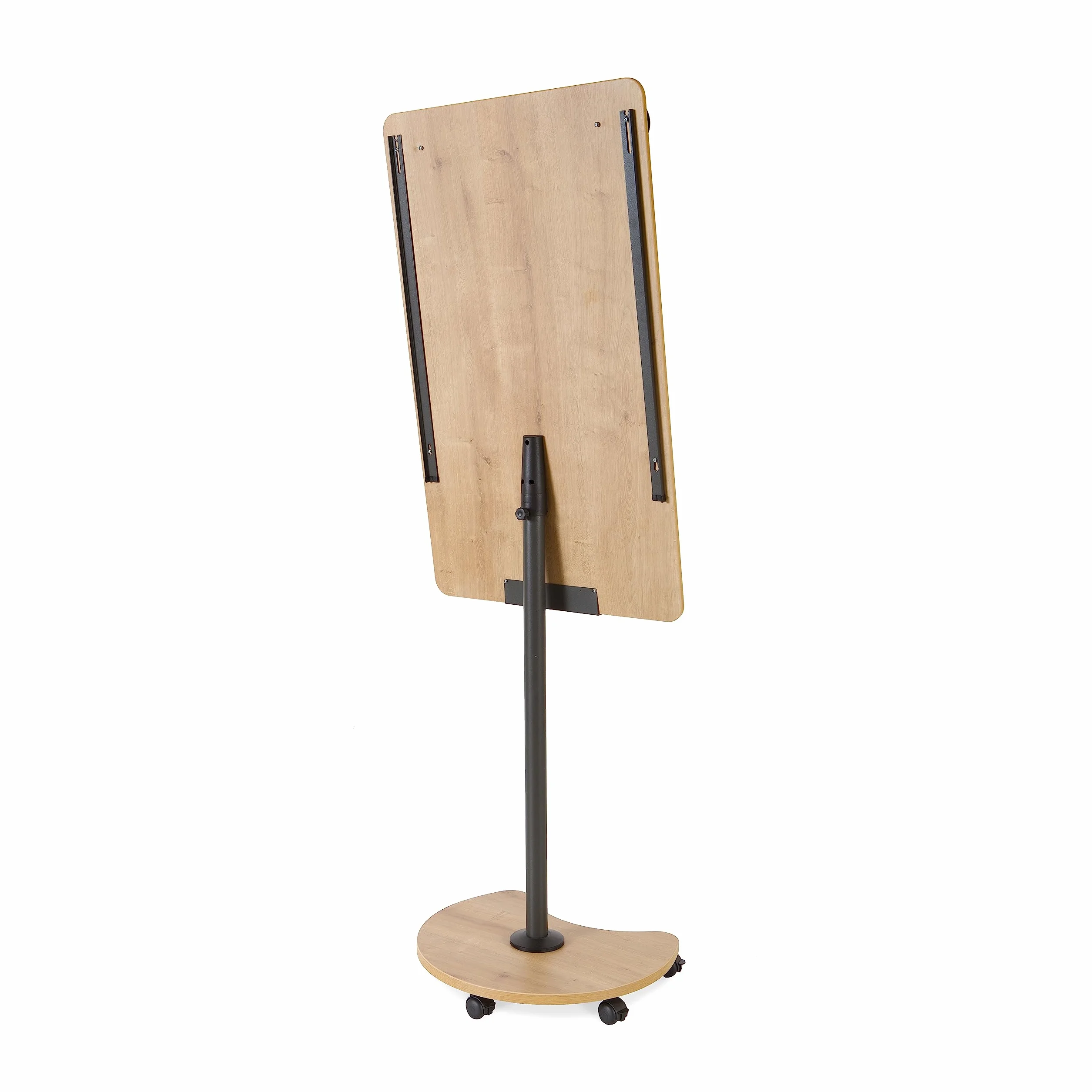 Rocada | Pizarra Móvil Magnética NATURAL - Estructura de Acero y Melamina - Superficie para Borrado en Seco - Base con 5 Ruedas - 2 Brazos Laterales Plegables - 69 x 200 x 62 cm