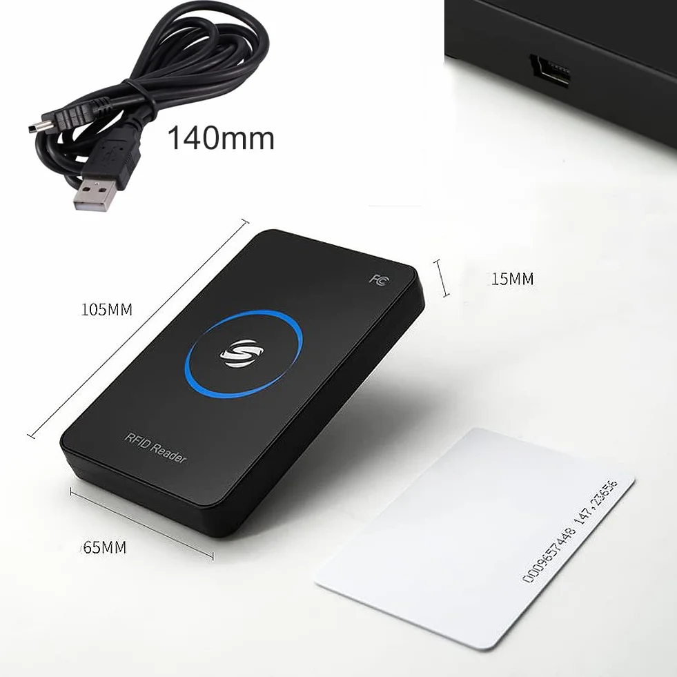 Lector RFID ISO 14443A S50 S70 sin Contacto USB 80 mm Compatible Windows Linux Android