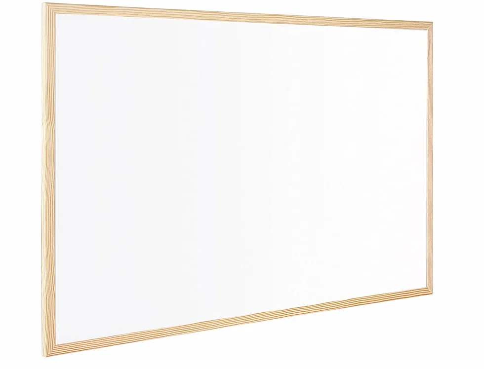 Pizarra blanca 120x90 cm en melamina con marco de madera