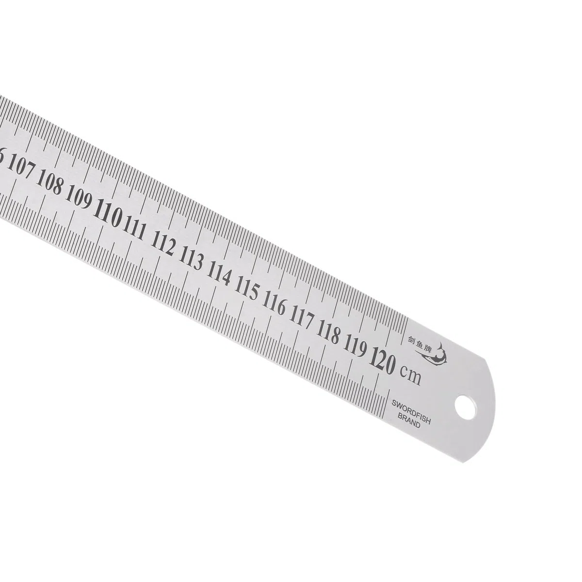 Regla de Acero Inoxidable - [120 Cm/47"X 1/20"X 1-1/2"] Herramientas de Medición de Borde Recto de Doble Lectura para Uso En Diseño Arquitectónico | Tono Plateado