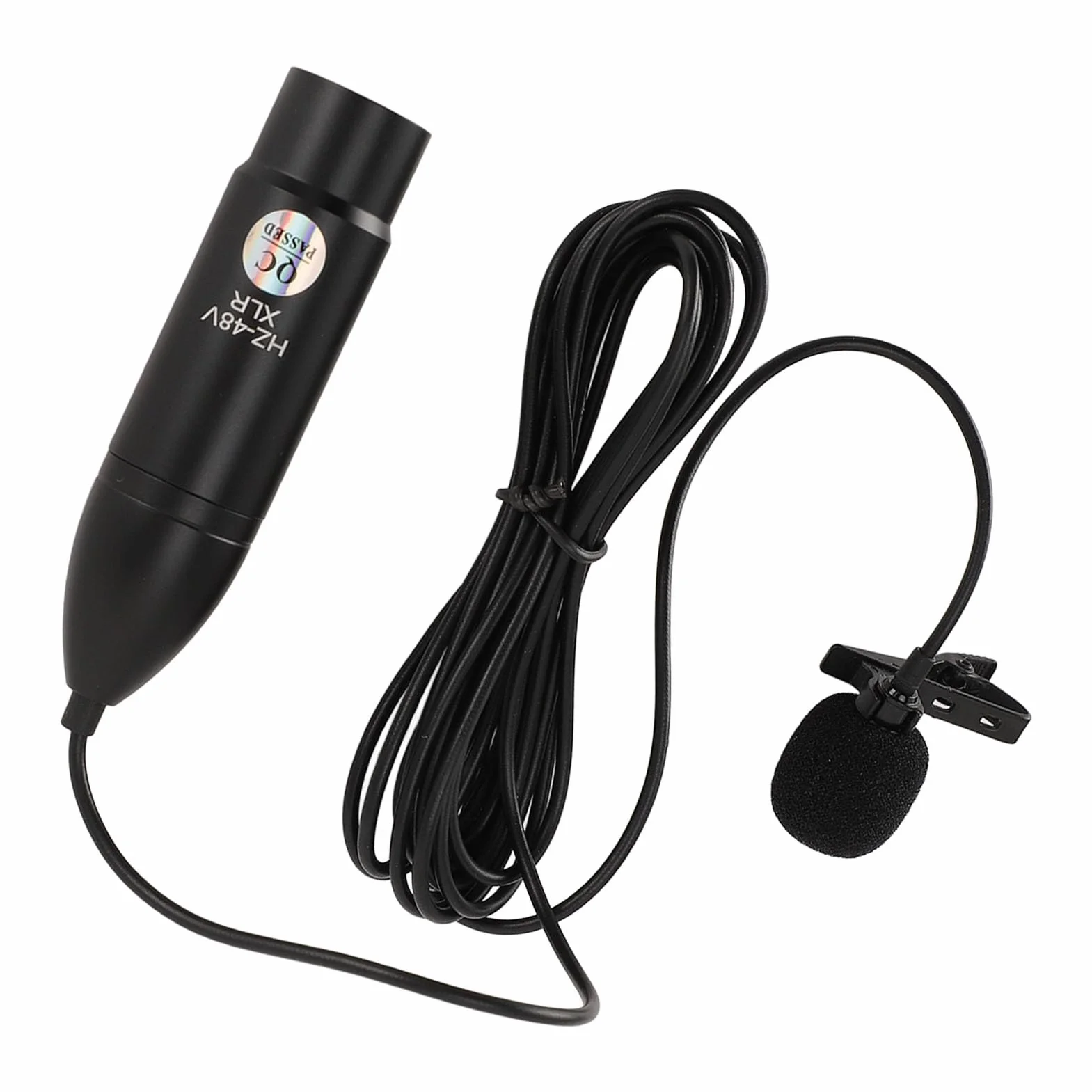 Micrófono Lavalier, Micrófono Lavalier Power de 48 V, Micrófono de Solapa Omnidireccional Mono XLR de 3 Pines, Micrófono con Clip para Grabaciones de Vídeo, Podcasting,