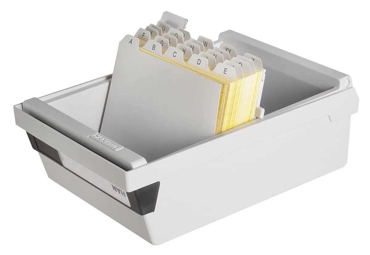Han 966-11 - Fichero (capacidad para 800 fichas, A6, plástico), color gris