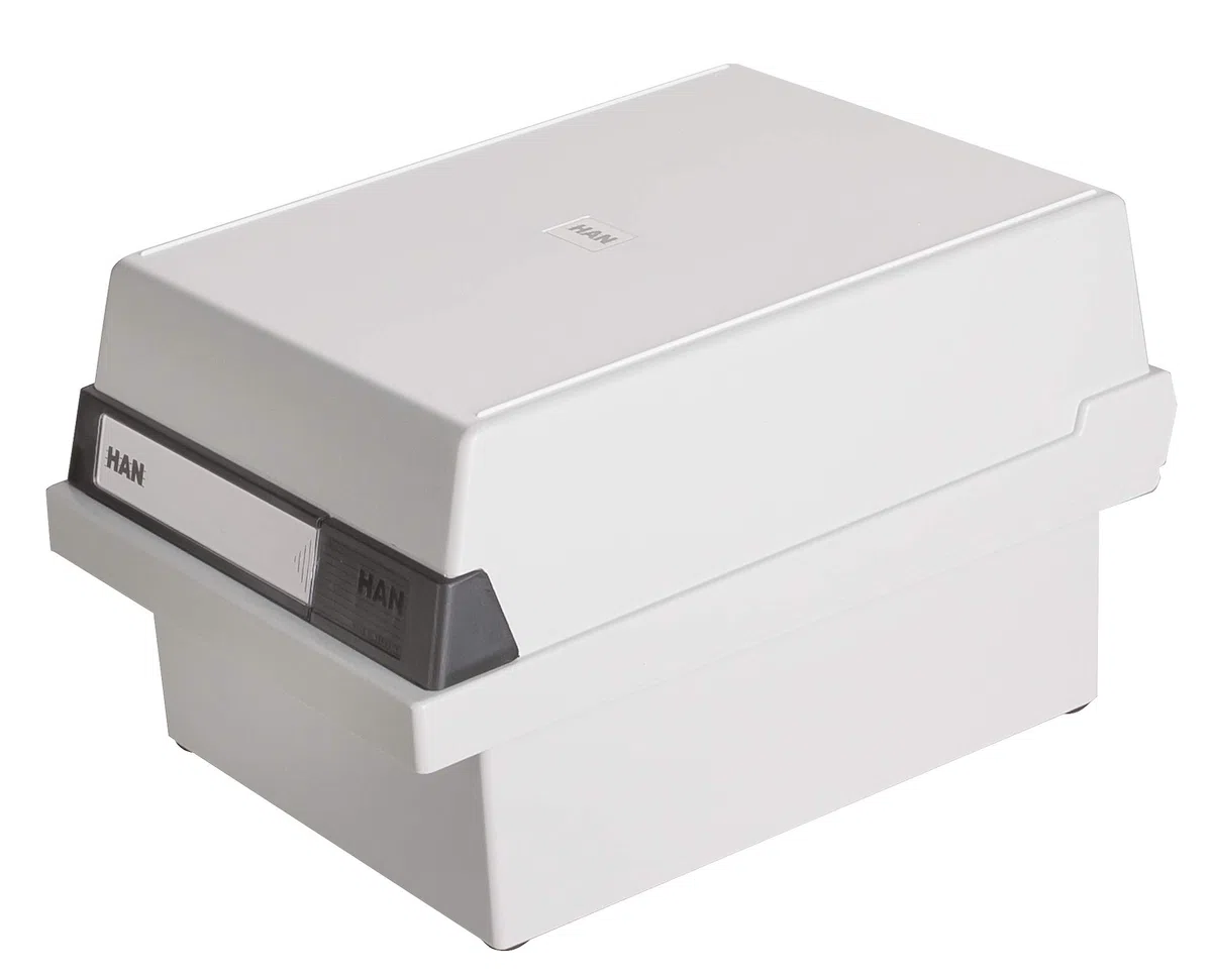 Han 966-11 - Fichero (capacidad para 800 fichas, A6, plástico), color gris