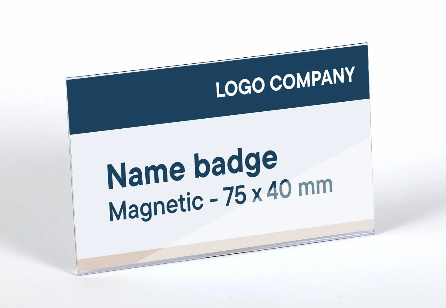 OPUS 2 121267 - Soporte magnético para insignia, 75 x 40 mm, transparente, 24 unidades