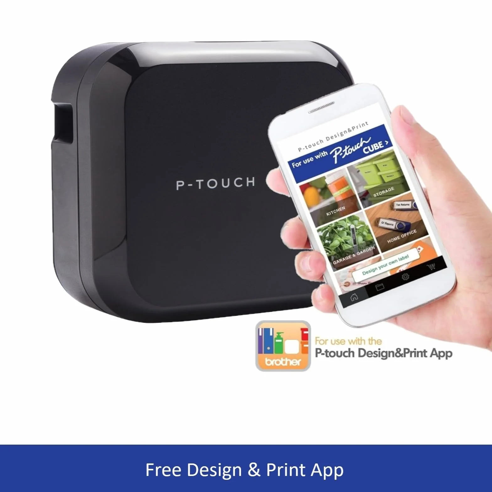 Brother PTP710BT Cube Rotuladora electrónica portátil Bluetooth Negro