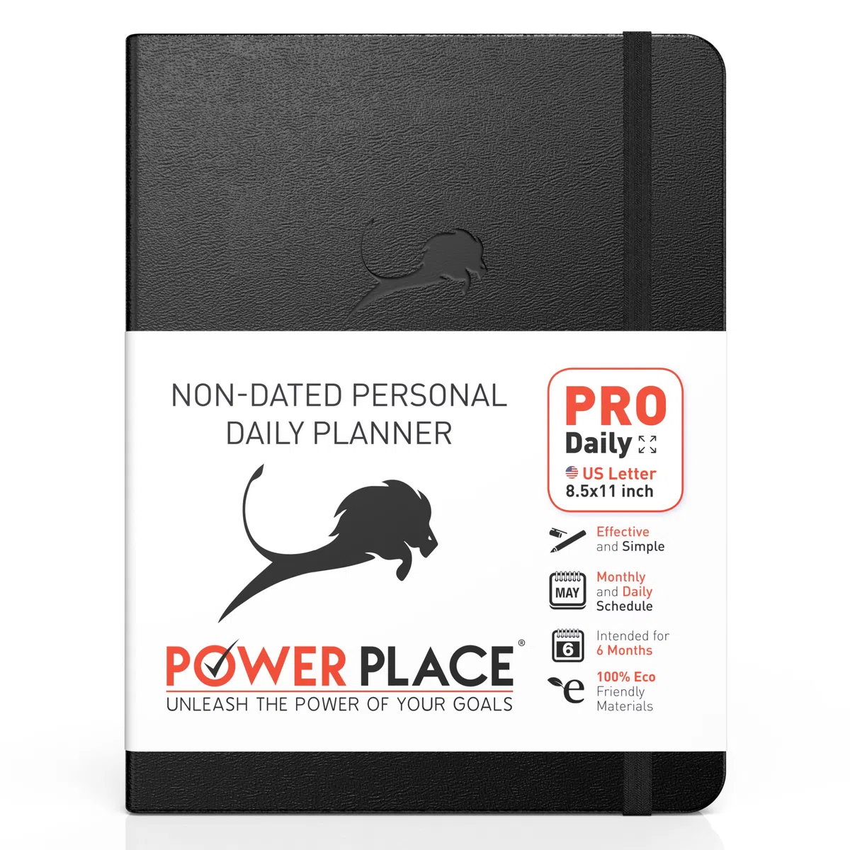 Agenda diaria – Planificador de vida profesional, calendario y diario de gratitud para aumentar la productividad, gestión del tiempo y felicidad, tapa blanda de cuero vegano, 6 meses, planificador de