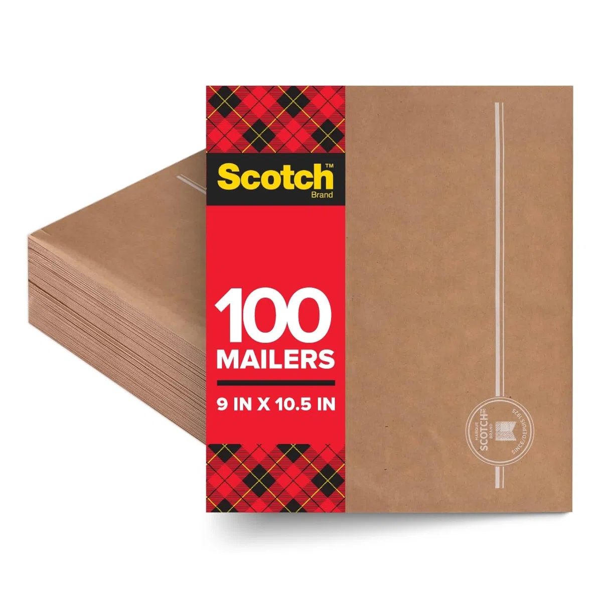 Scotch Curbside - Sobres acolchados reciclables, paquete de 100 unidades, 10.5 x 9 pulgadas, protección contra impactos similar a los sobres de burbujas tradicionales (CR-2-1)