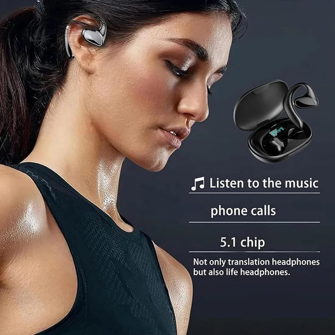 Meacode traductor, Meacode AI translation earbuds, auriculares traductor en tiempo real, 144 idiomas, traducción simultánea, función sin conexión, ideales para viajes, negocios y estudios (Negro)