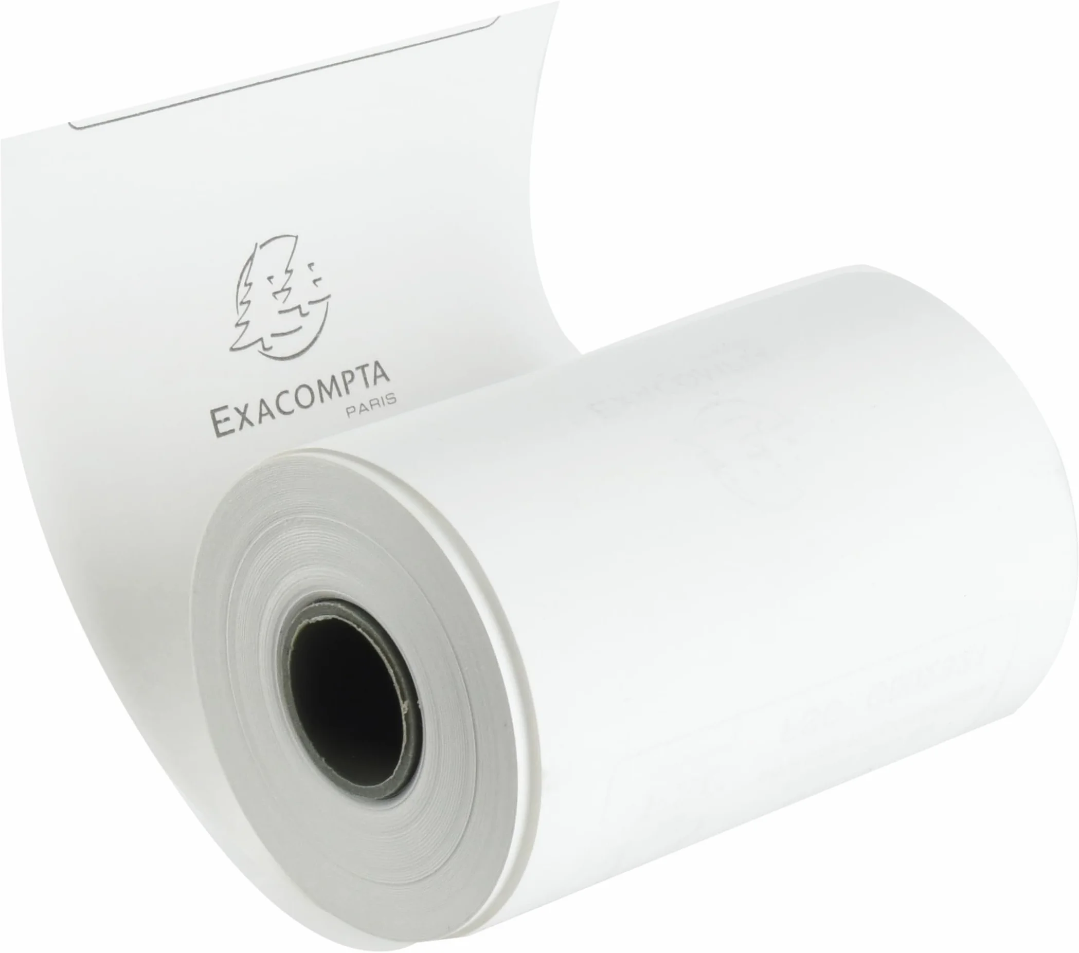 Exacompta 40753E - Lote de 60 rollos de papel térmico (1 capa, ancho: 57 mm, longitud: 18 m, diámetro del núcleo: 12 mm, 55 g/m², parte trasera impresa, para dispositivos de pago con tarjeta (EC Cash) | Cartón de 60 bobinas, portabrocas de 12 mm, 1 pliegu