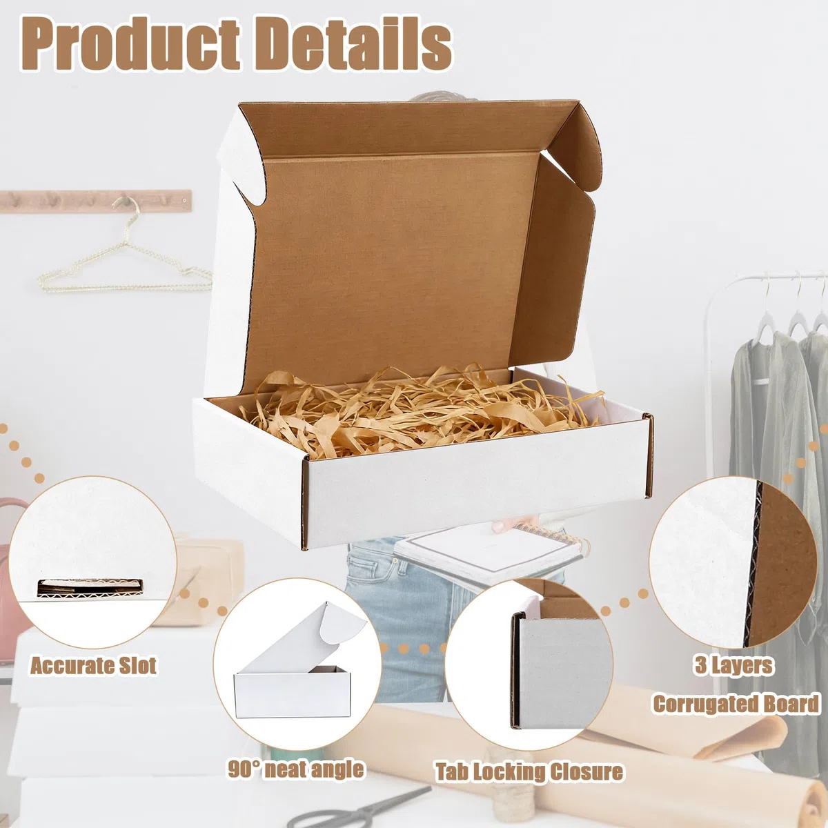 40 cajas de envío de cartón corrugado, cajas de embalaje para embalaje, almacenamiento de mudanzas, artículos pequeños, cajas de envío pequeñas (9 x 6 x 2)