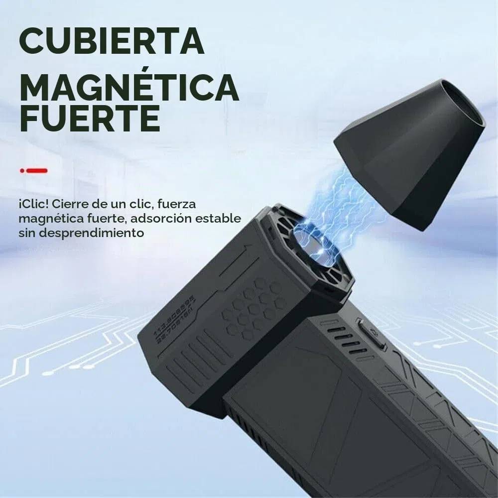 Hydrayne Air Blaster 2,0, Mini plumero de aire eléctrico Recargable Hydrayne, 3 engranajes ajustables, potente soplador de 130000 RPM con luz
