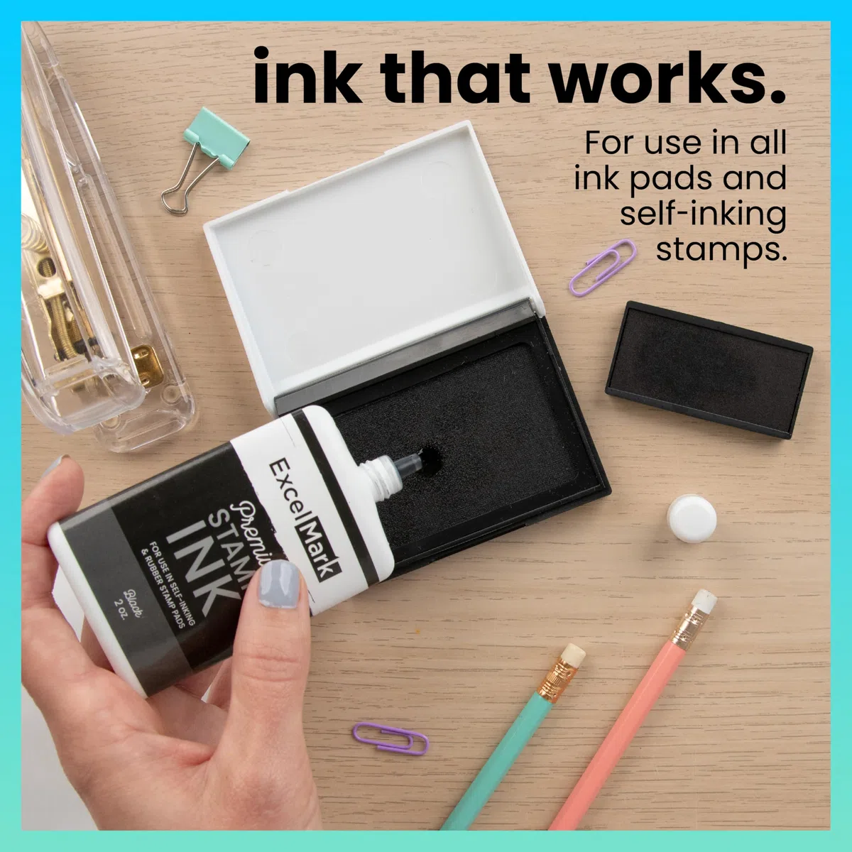 ExcelMark Premium Stamp Ink, 2 oz