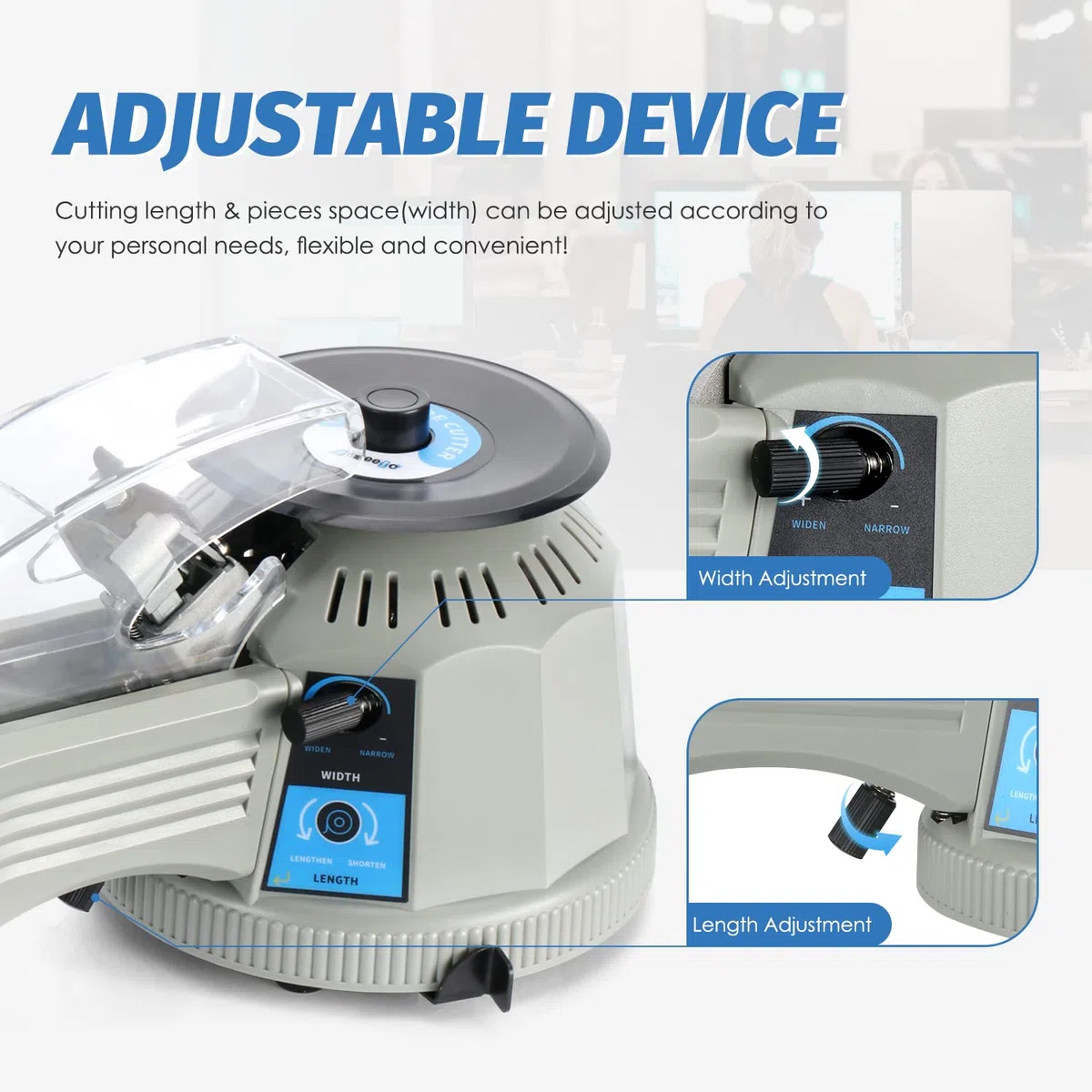 Dispensador automático de cinta giratoria, 13-60 mm de largo, 3-25 mm de ancho, suministros escolares de oficina para cinta escocesa, cinta de doble cara, cinta de alta temperatura