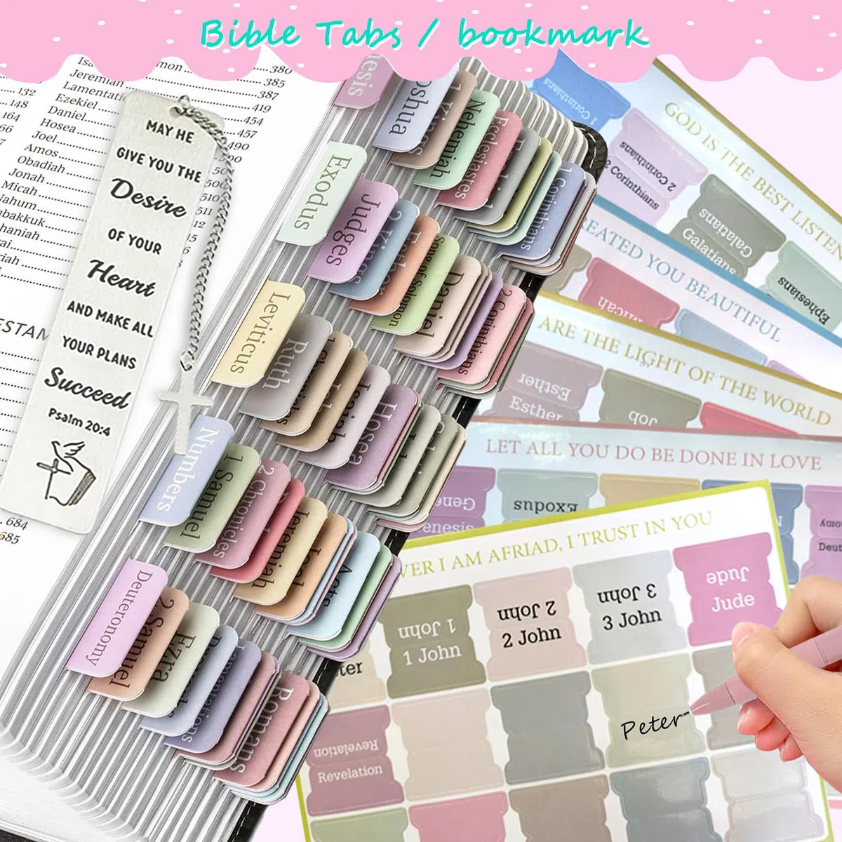 Kit de diario bíblico para mujeres, accesorios esenciales de estudio para estudiantes escolares con estuche para bolígrafo, cuaderno de diario de la Biblia, resaltadores y bolígrafos sin sangrado,