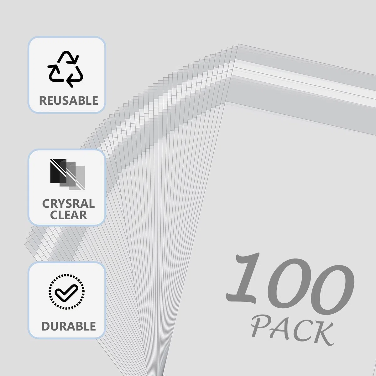 Paquete de 100 bolsas de almacenamiento de fotos de cristal de 11 3/7 x 14 3/8 pulgadas para alfombrilla de fotos de 11 x 14 pulgadas, fundas artísticas para impresiones | Fundas de plástico para fotos, alfombrillas, impresiones artísticas y marcos (11 3/
