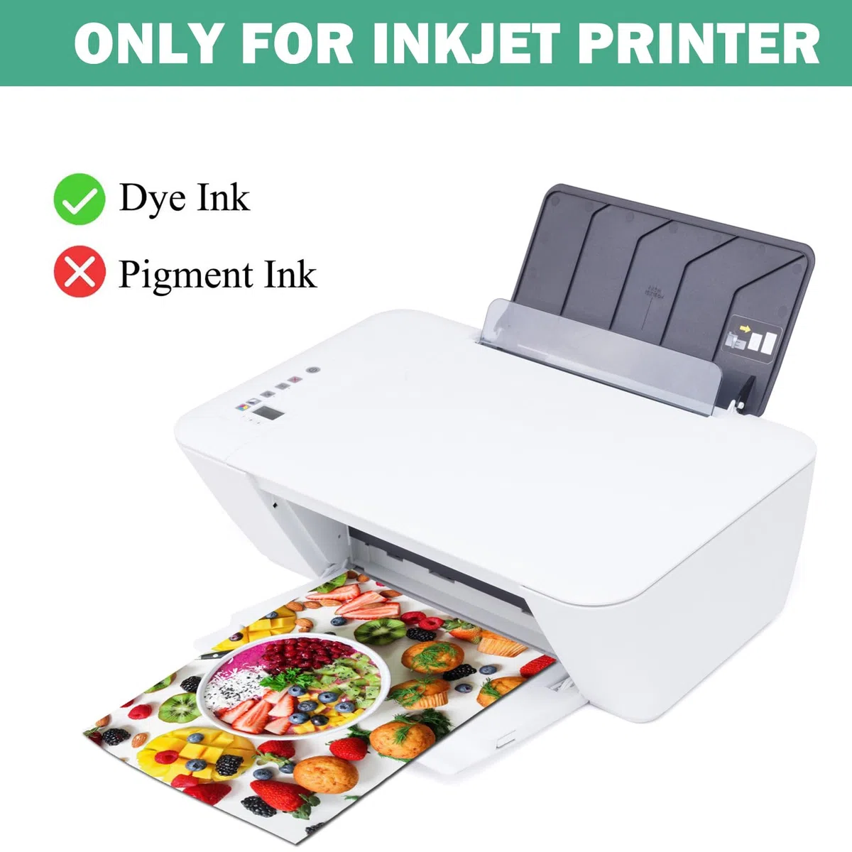 Papel fotográfico autoadhesivo de 8.5 x 11 pulgadas, adhesivo fotográfico brillante para impresora de inyección de tinta, paquete de 100 unidades, 115 g/m² (P8511YB115AG)