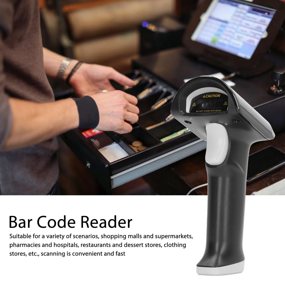 Marhynchus Escáner de Código de Barras Bluetooth Lector de Código de Barras Inalámbrico ABS Escáner de QR 1D 2D con Base de Batería de 2000 MAh para Almacén de Logística Inventario Minorista Lectura