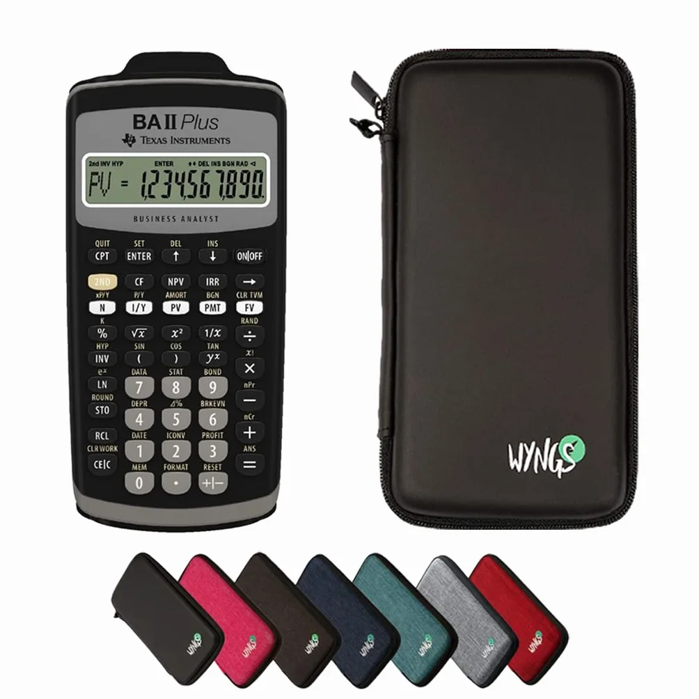 CALCUSO Paquete Básico Negro con Calculadora TI BA II Plus