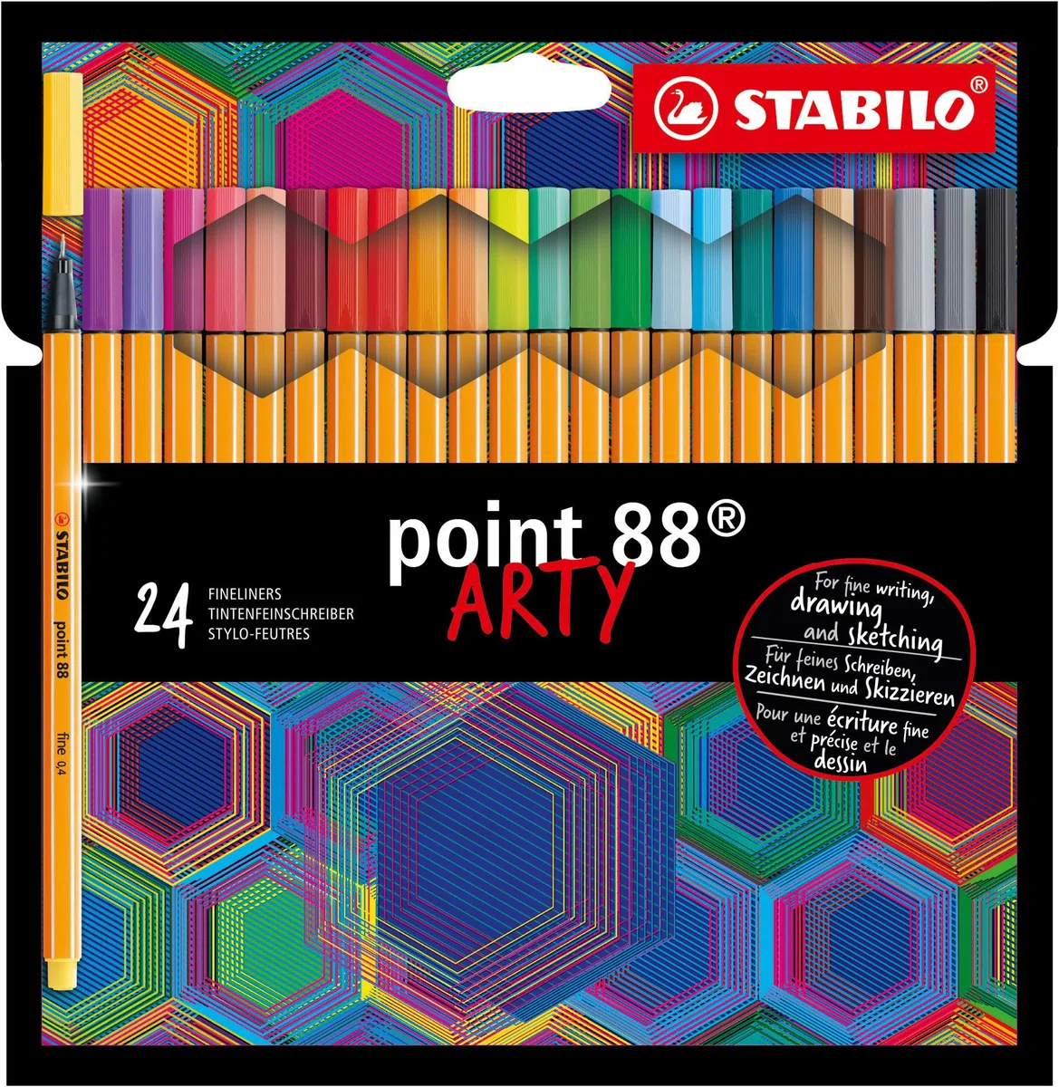 STABILO - Rotulador punta fina - point 88 - Estuche ARTY de 24-24 colores