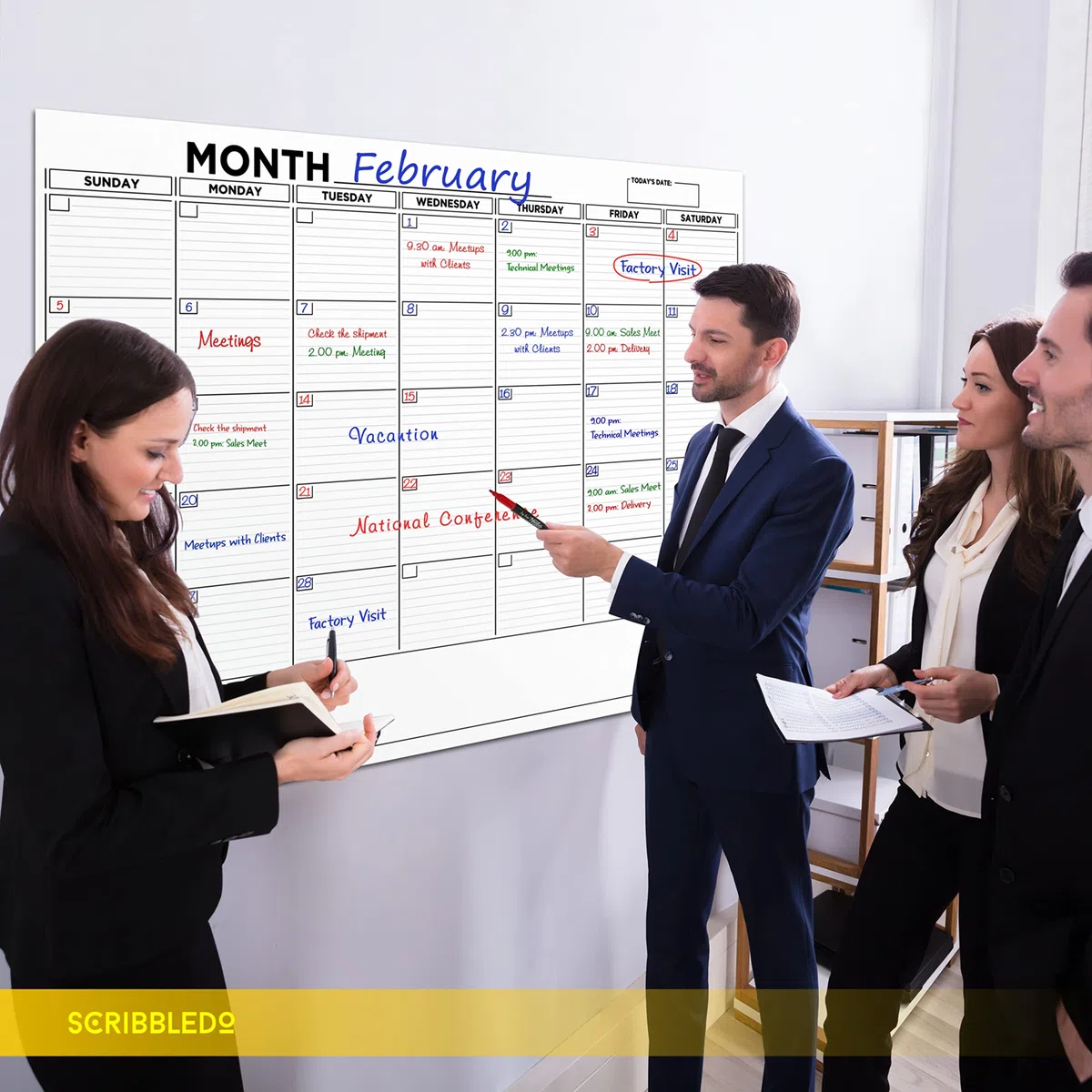 Calendario grande de 91 x 122 cm de pizarra blanca en blanco, calendario de borrado en seco para pared, calendario de pared grande mensual de borrado en seco, planificador de pizarra de borrado en