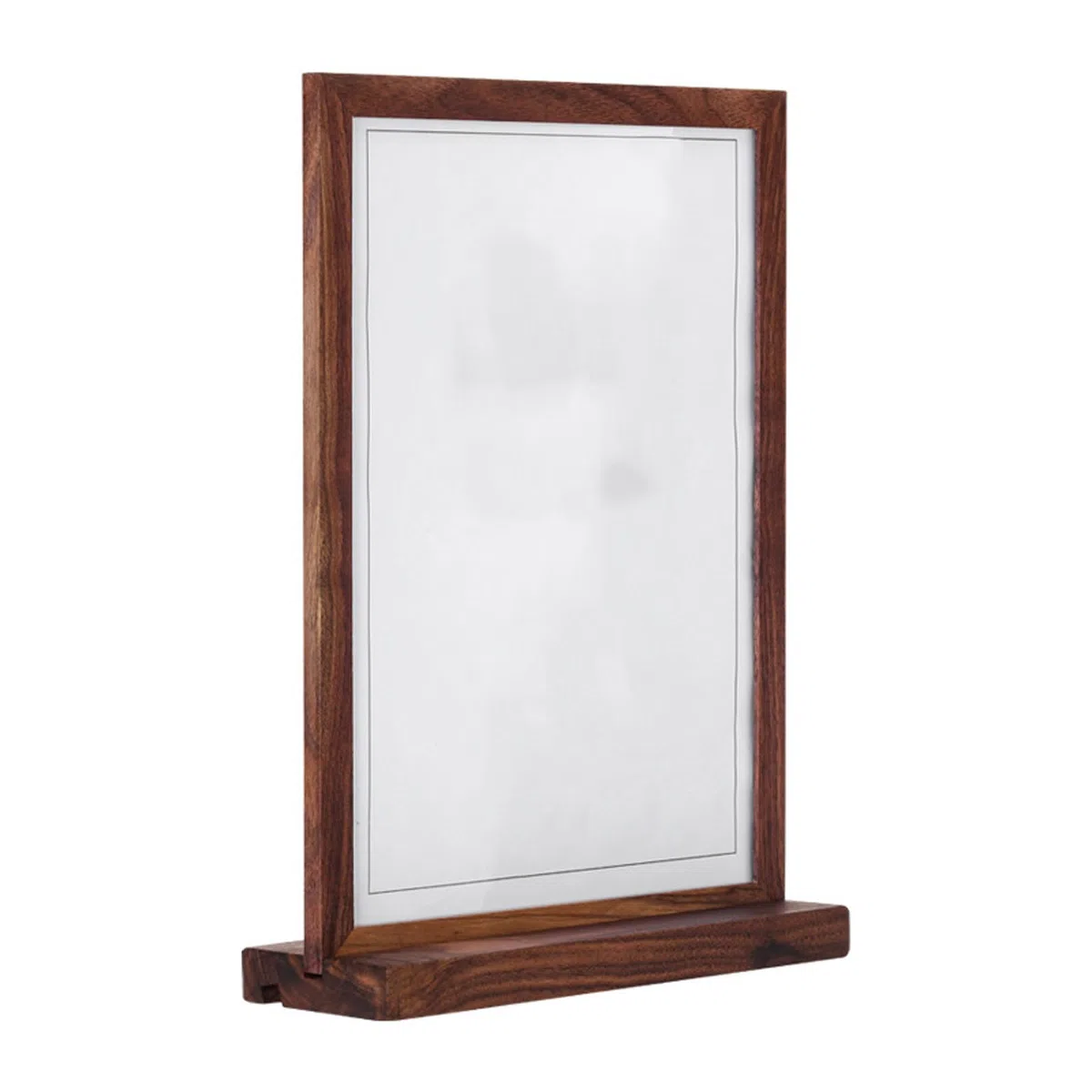 Soporte de letrero acrílico con base madera | Multicolor A5 210x148mm 2 piezas Base de madera en forma de T Doble cara : Menús, carteles, venta al por menor(Walnut)