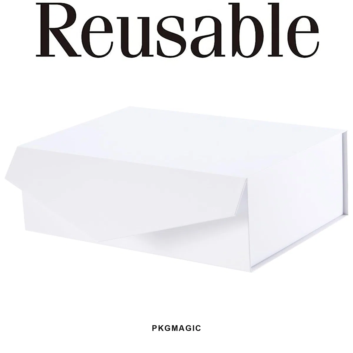 PKGMAGIC 6 cajas regalo 29,2 x 20,6 x 9,65 cm, cajas de propuesta de dama de honor, cajas plegables rectángulo con tapa magnética para embalaje de regalo (blanco)
