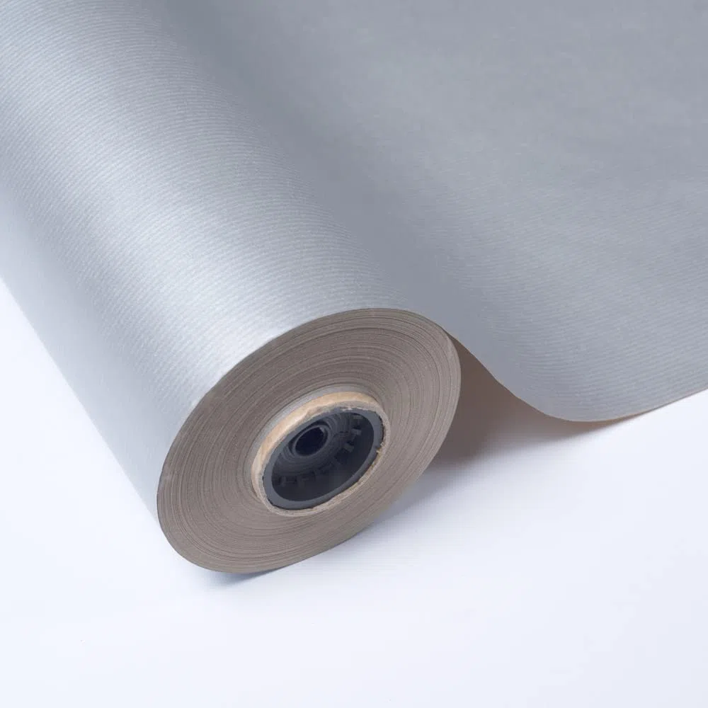 PAKOT | Rollo Papel de Regalo Kraft Verjurado Plata - Bobina Grande 70CM X 100M - Ideal Regalos de Lujo y Comercios
