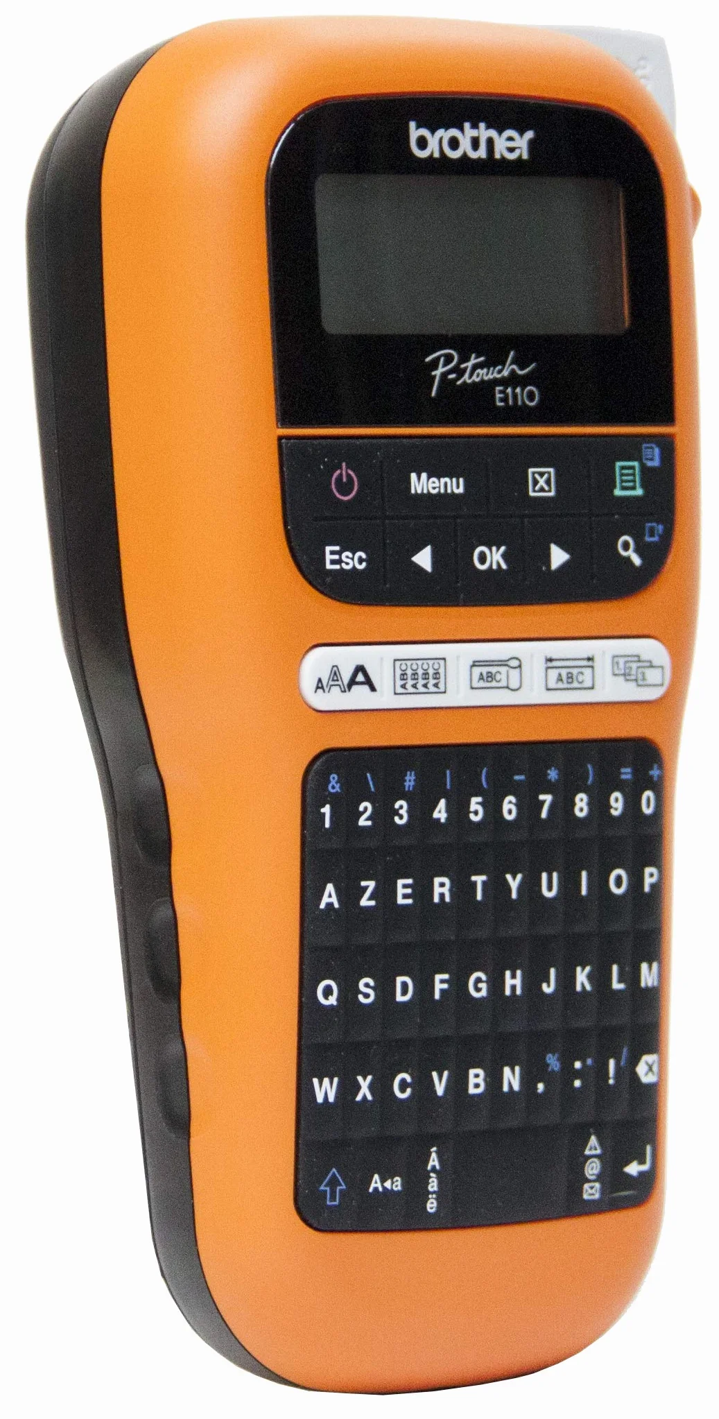Brother PT-E110 | Etiquetadora Industrial Profesional | Viene con 1 Cinta Tze-FX221 Negro/Blanco de 9 mm