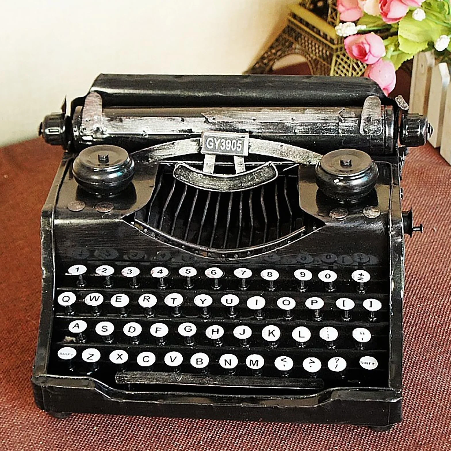 Máquina De Escribir Antigua, Modelo Clásico De Máquina De Escribir Vintage, Ideal para Grabar Películas, Ideal para El Hogar, La Oficina O El Estudio.(Schwarz)